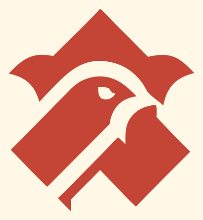 Falcon Head Diamond Logo #fff8e7/#c44536