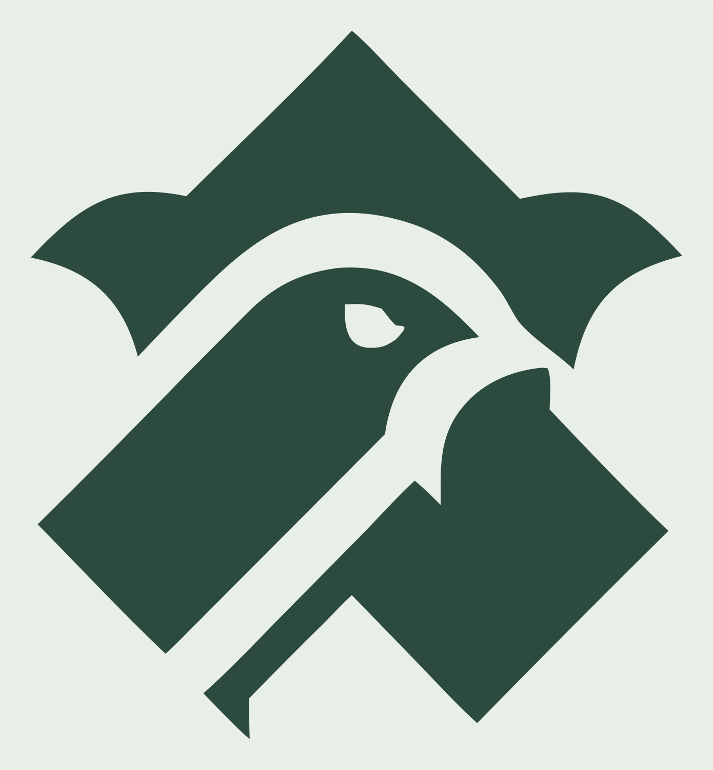 Falcon Head Diamond Logo #e8efe9/#2d4a3e