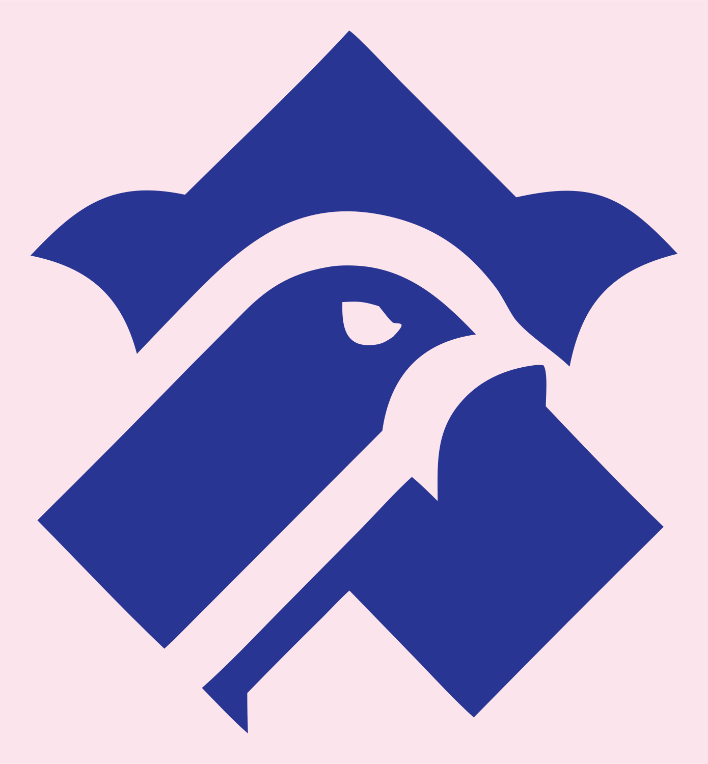 Falcon Head Diamond Logo #fce4ec/#283593