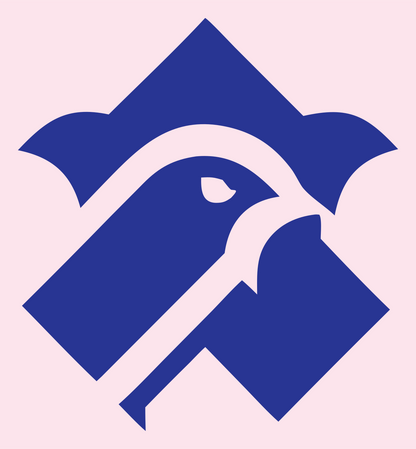 Falcon Head Diamond Logo #fce4ec/#283593