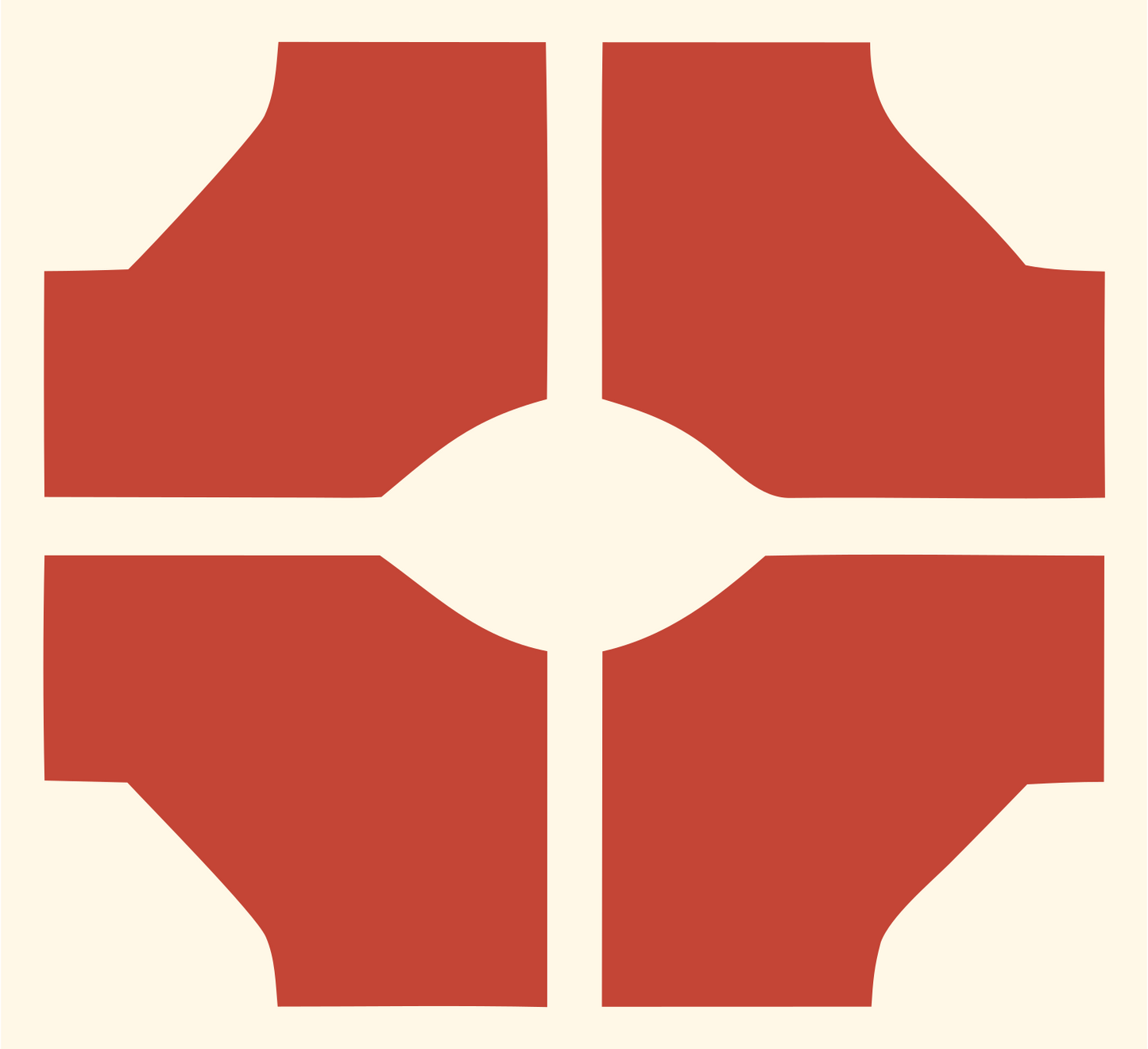 Brutalist Lips Split Logo #fff8e7/#c44536