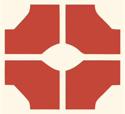 Brutalist Lips Split Logo #fff8e7/#c44536