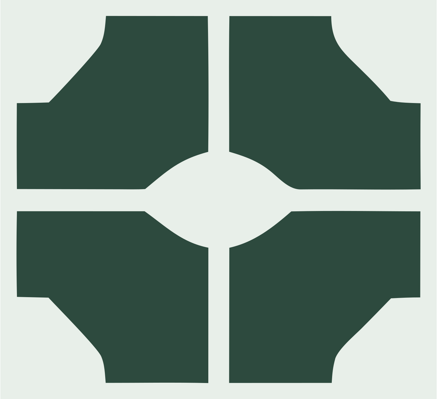 Brutalist Lips Split Logo #e8efe9/#2d4a3e