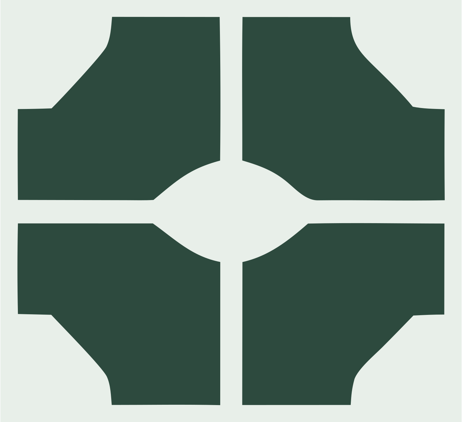 Brutalist Lips Split Logo #e8efe9/#2d4a3e