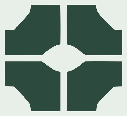 Brutalist Lips Split Logo #e8efe9/#2d4a3e