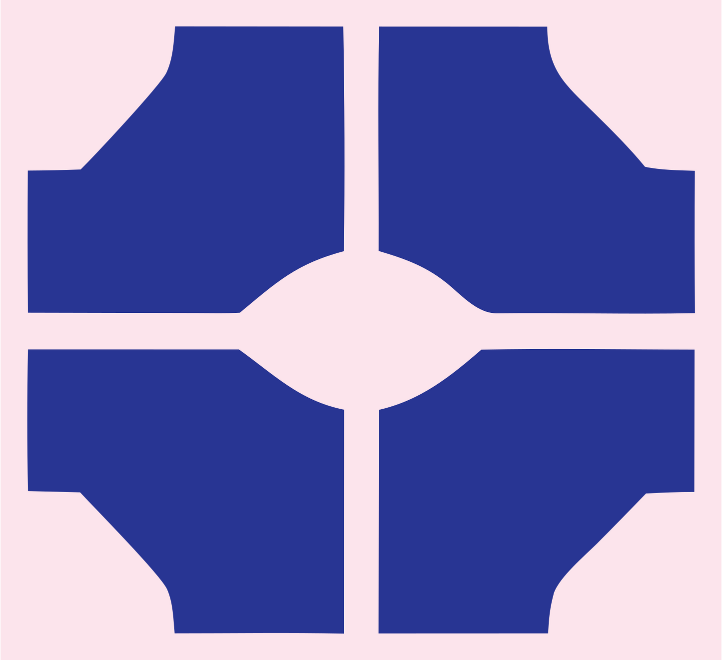 Brutalist Lips Split Logo #fce4ec/#283593
