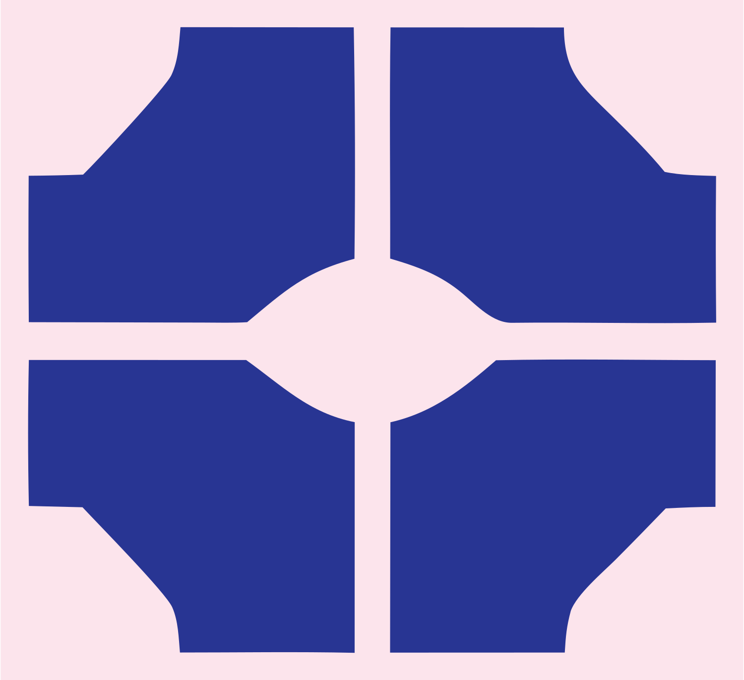 Brutalist Lips Split Logo #fce4ec/#283593