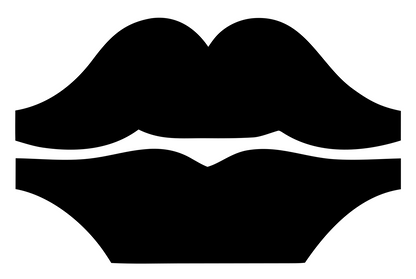 Lips Mustache Trio Logo #ffffff/#000000