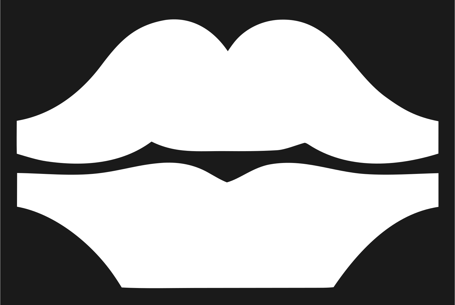 Lips Mustache Trio Logo #1a1a1a/#ffffff