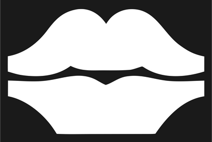 Lips Mustache Trio Logo #1a1a1a/#ffffff