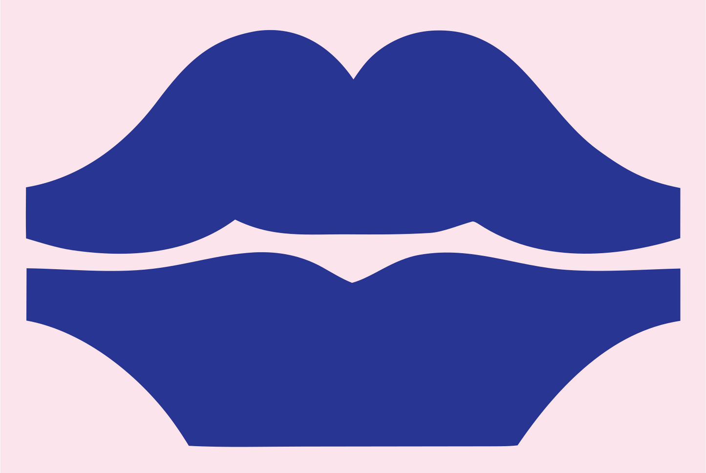 Lips Mustache Trio Logo #fce4ec/#283593