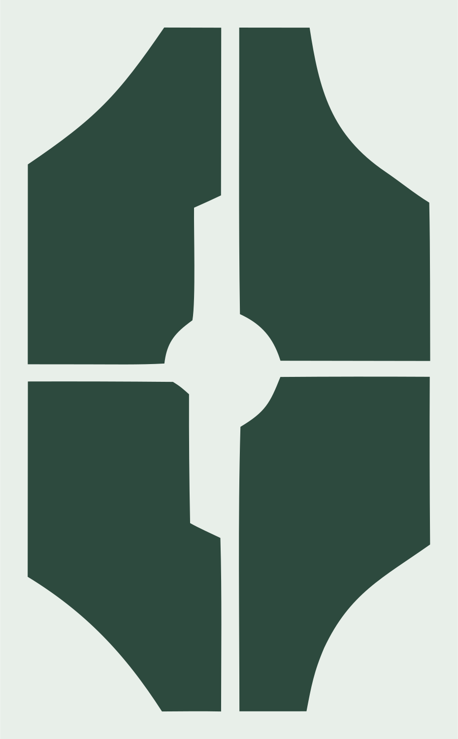 Shield Split Lips Logo #e8efe9/#2d4a3e