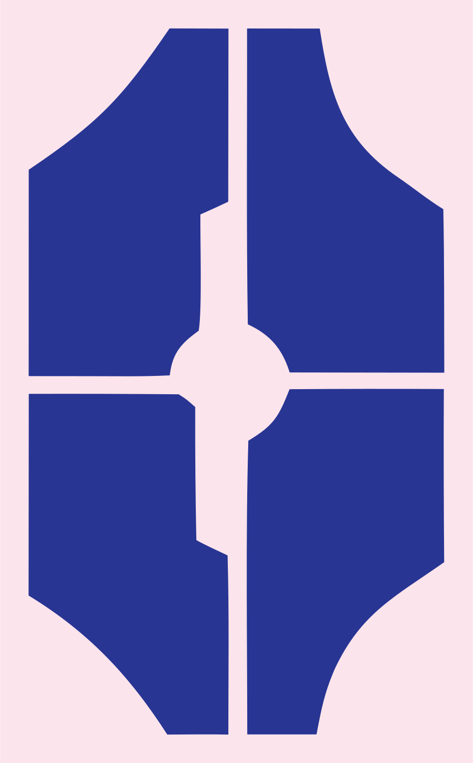 Shield Split Lips Logo #fce4ec/#283593