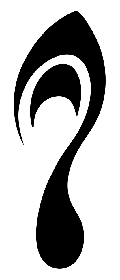 Swirling Footprint Fluid Logo #ffffff/#000000