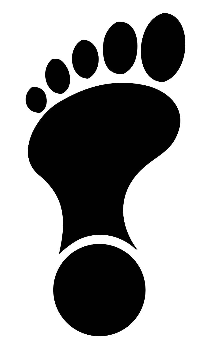 Bare Foot Silhouette Logo #ffffff/#000000