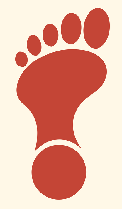 Bare Foot Silhouette Logo #fff8e7/#c44536