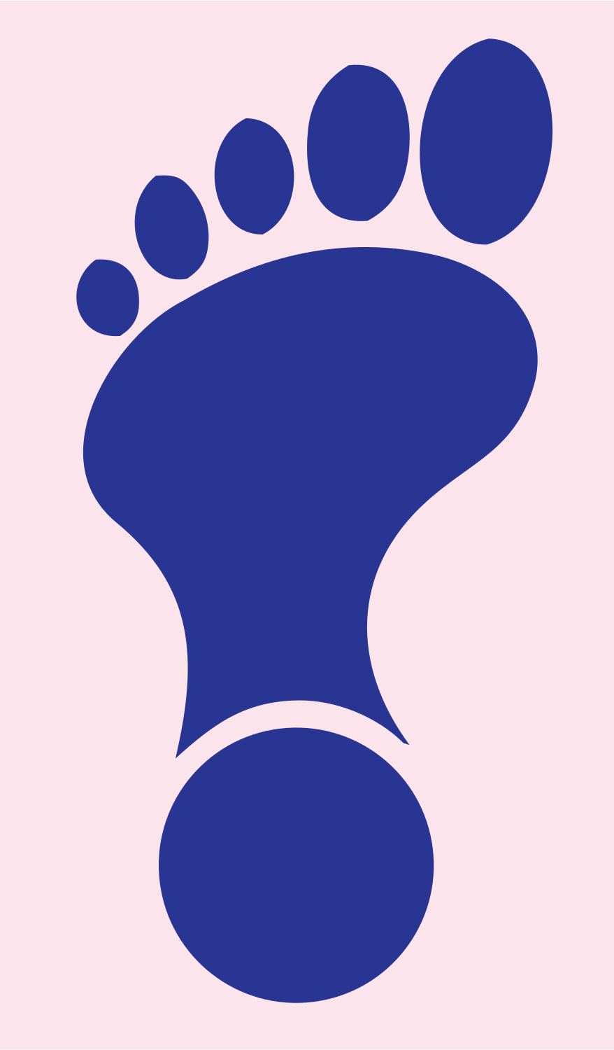 Bare Foot Silhouette Logo #fce4ec/#283593