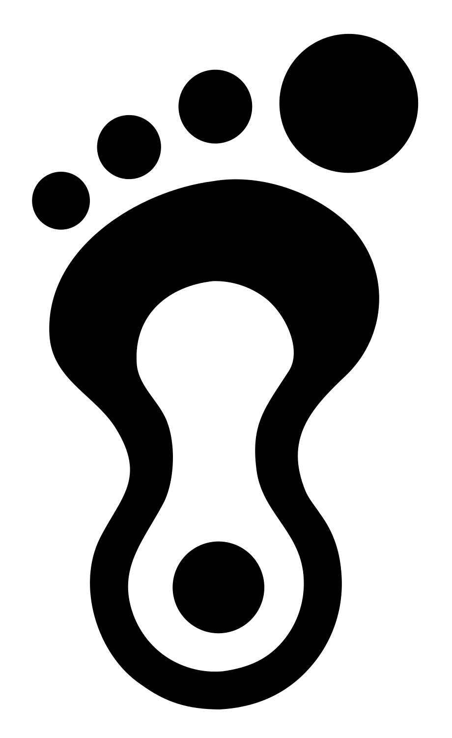 Hourglass Cutout Foot Logo #ffffff/#000000