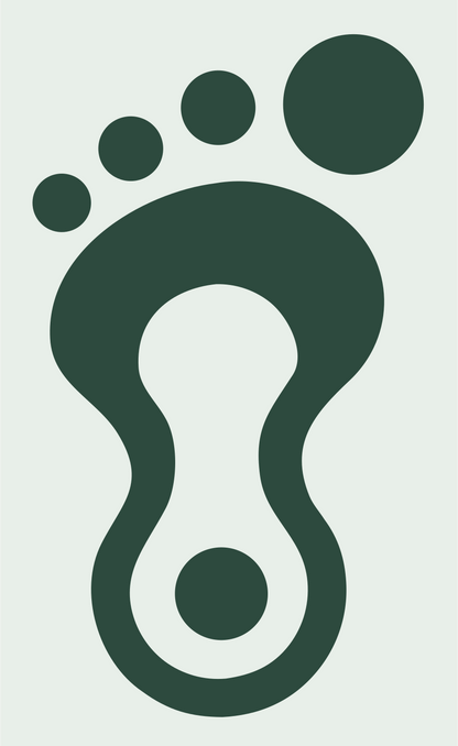 Hourglass Cutout Foot Logo #e8efe9/#2d4a3e