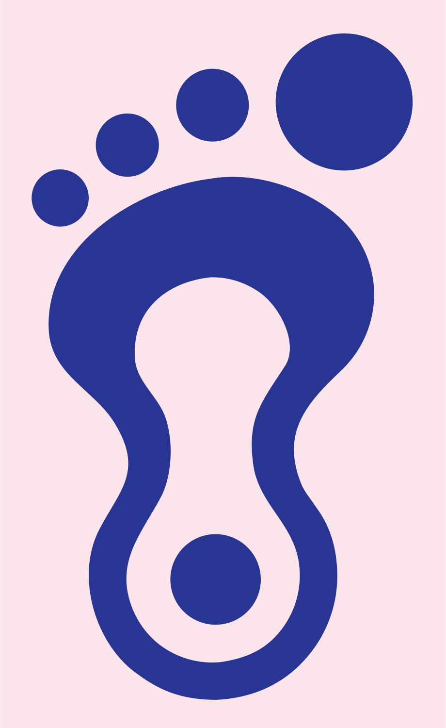 Hourglass Cutout Foot Logo #fce4ec/#283593