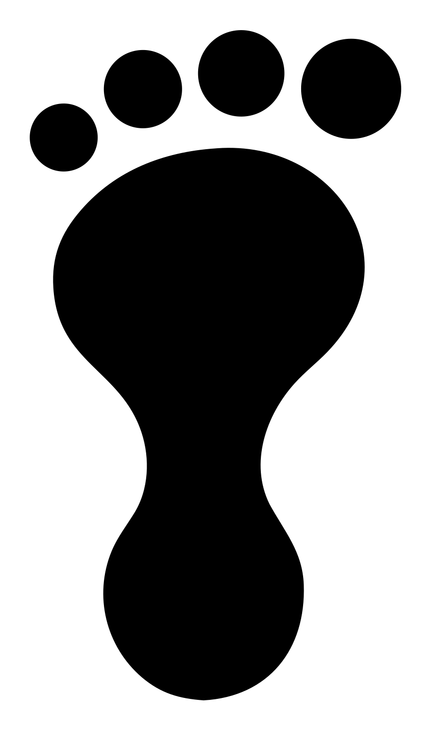 Bold Footprint Toes Logo #ffffff/#000000