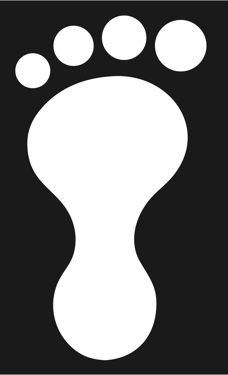 Bold Footprint Toes Logo #1a1a1a/#ffffff