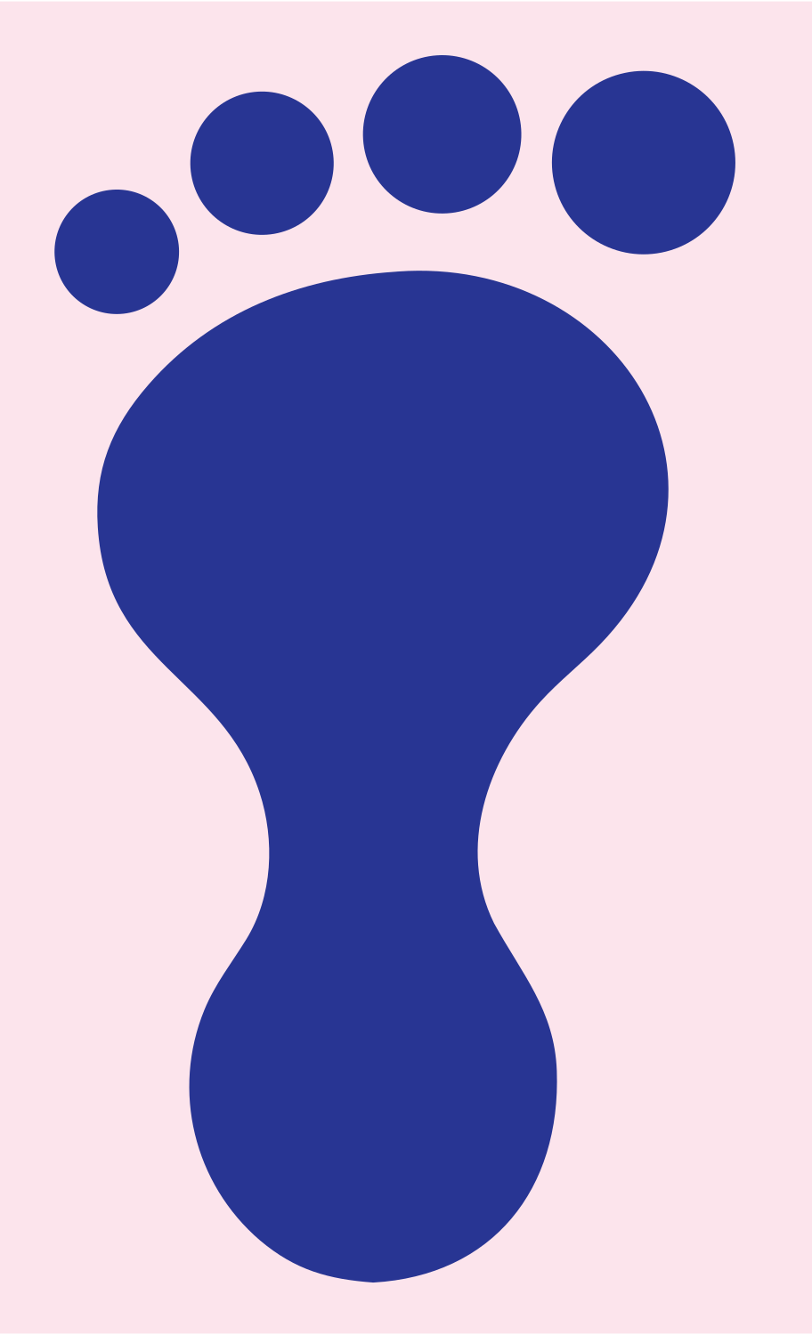 Bold Footprint Toes Logo #fce4ec/#283593