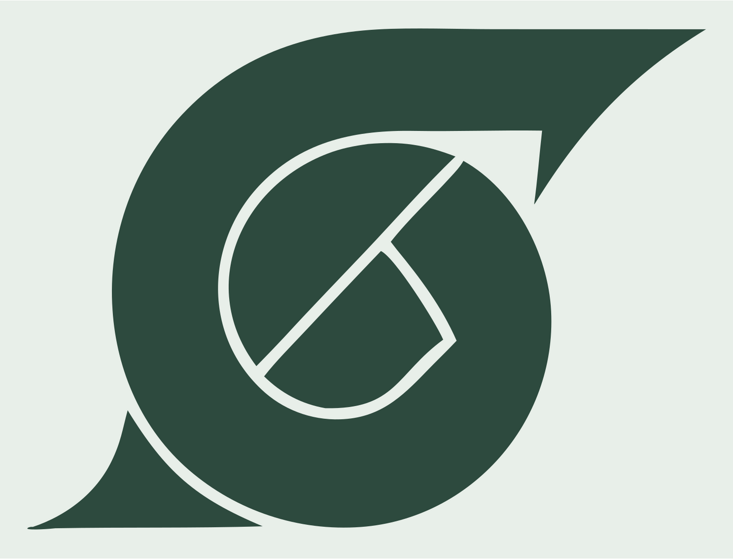Circular Blade Overlap Logo #e8efe9/#2d4a3e