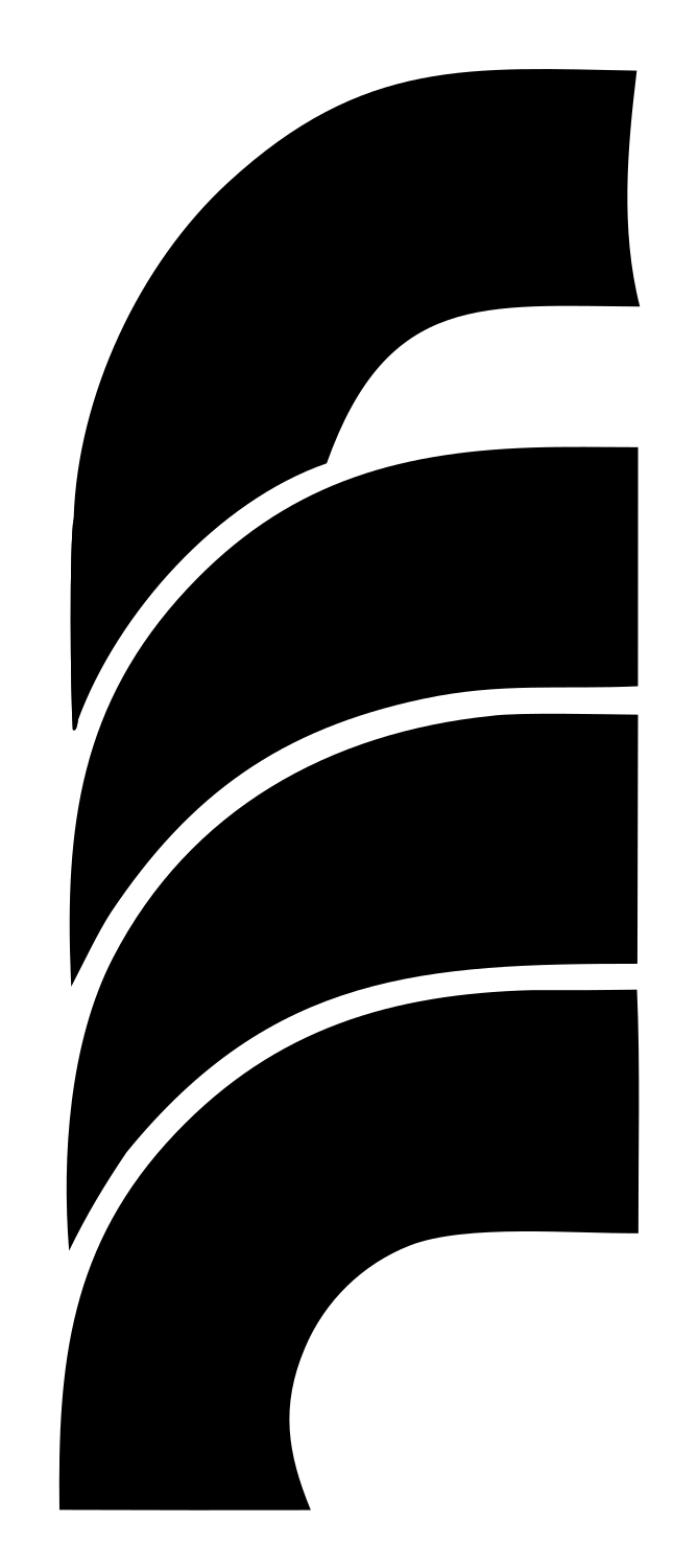 Layered Feather Blade Logo #ffffff/#000000