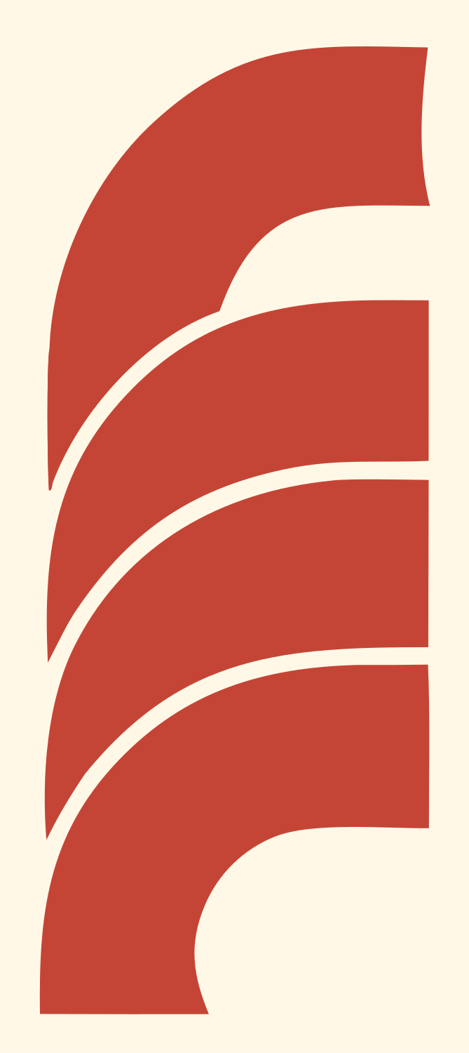 Layered Feather Blade Logo #fff8e7/#c44536