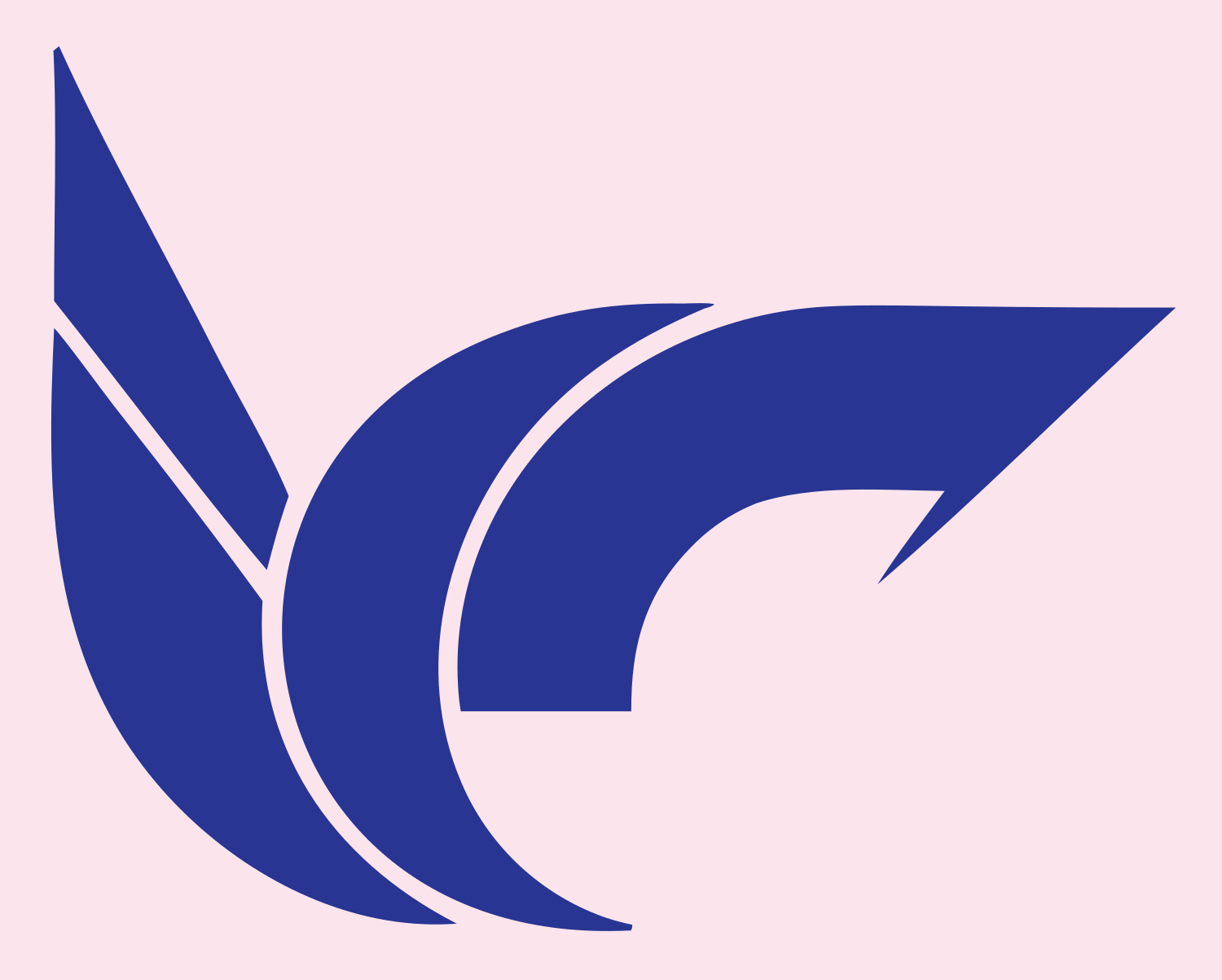 Swept Wing Blade Logo #fce4ec/#283593
