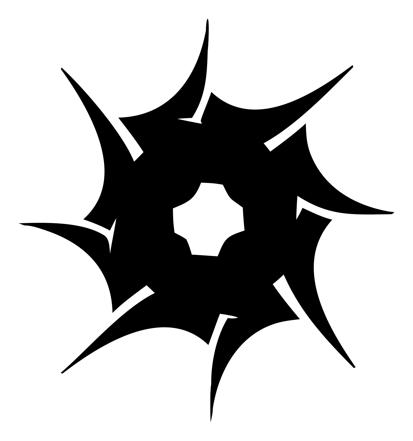 Spiked Ring Burst Logo #ffffff/#000000