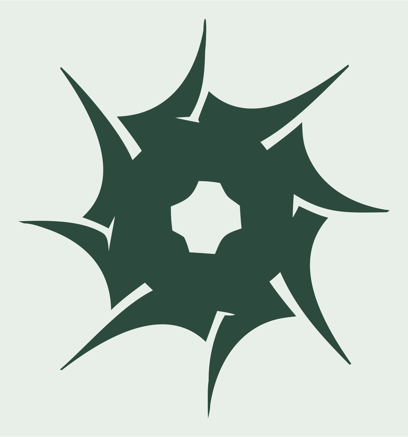 Spiked Ring Burst Logo #e8efe9/#2d4a3e