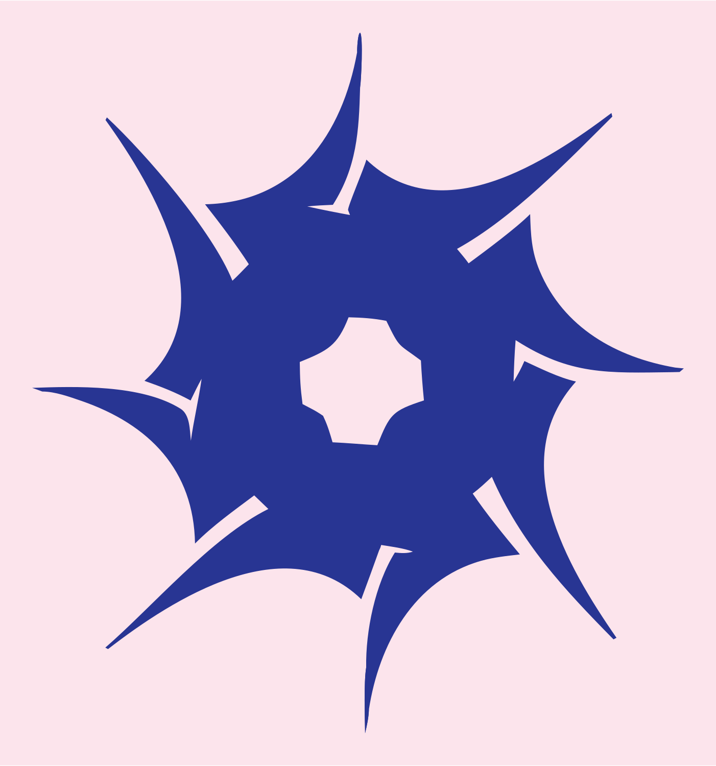 Spiked Ring Burst Logo #fce4ec/#283593