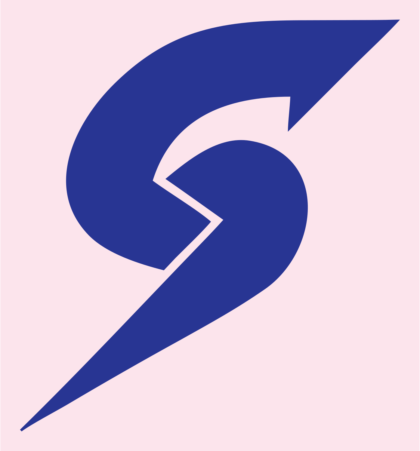 Lightning S Bolt Logo #fce4ec/#283593