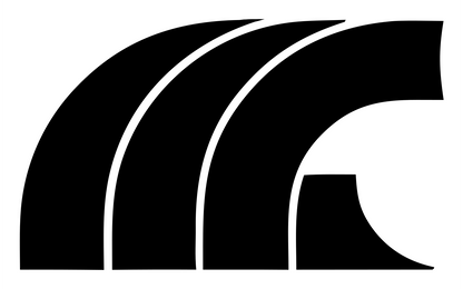 Overlapping Curved Arcs Logo #ffffff/#000000