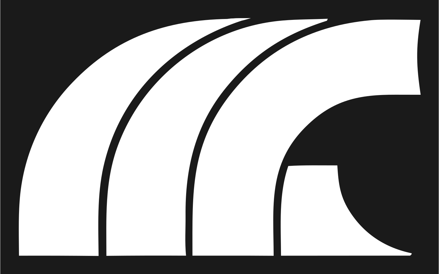 Overlapping Curved Arcs Logo #1a1a1a/#ffffff