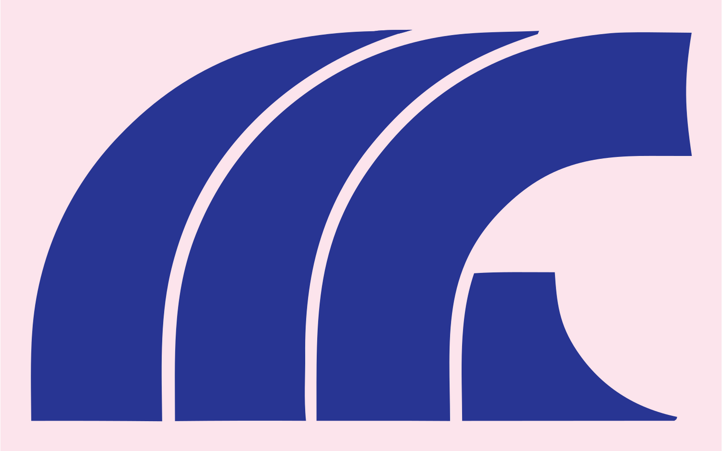 Overlapping Curved Arcs Logo #fce4ec/#283593