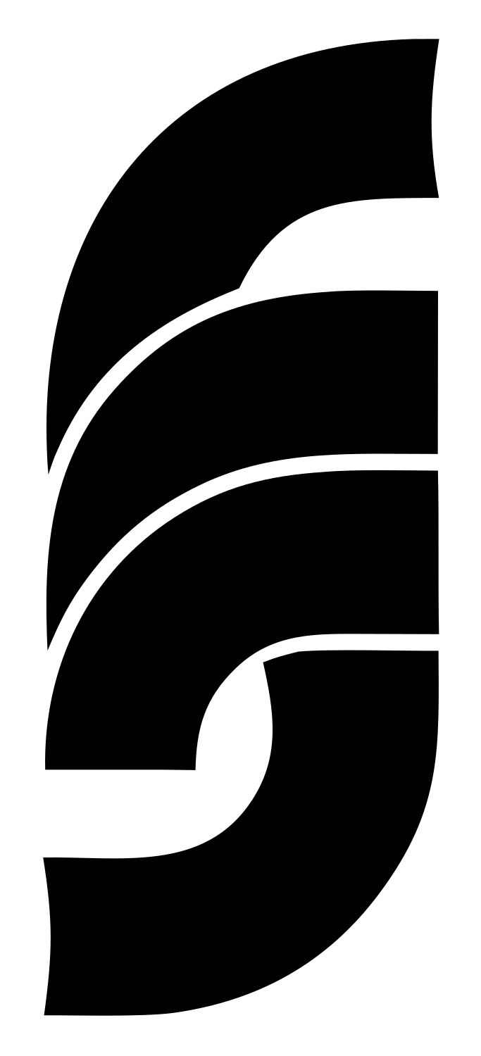 Layered S Blade Logo #ffffff/#000000