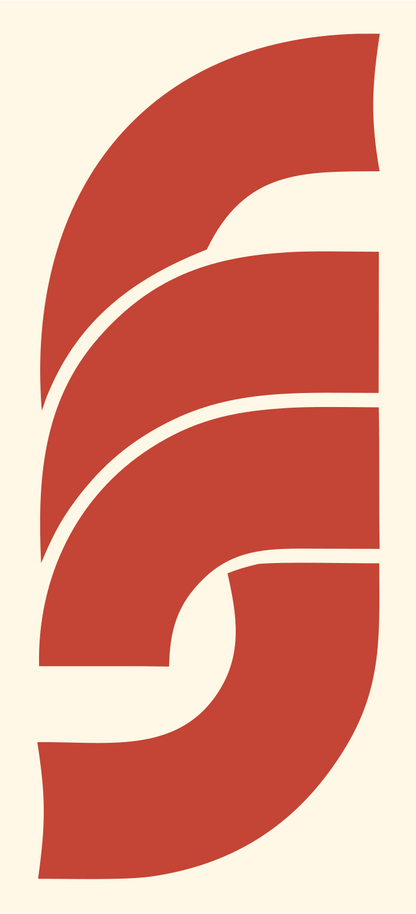 Layered S Blade Logo #fff8e7/#c44536