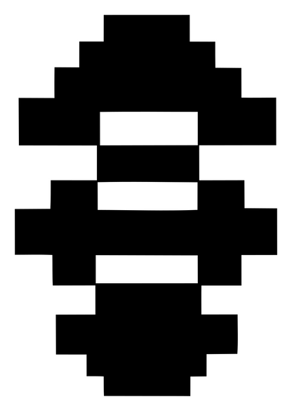 Pixel Art Microphone Capsule Logo #ffffff/#000000