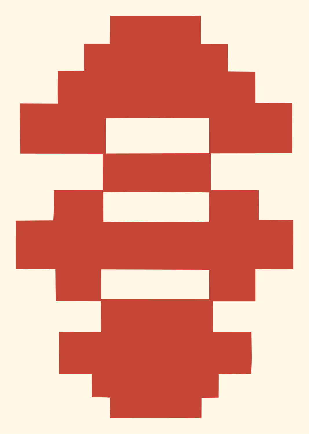 Pixel Art Microphone Capsule Logo #fff8e7/#c44536