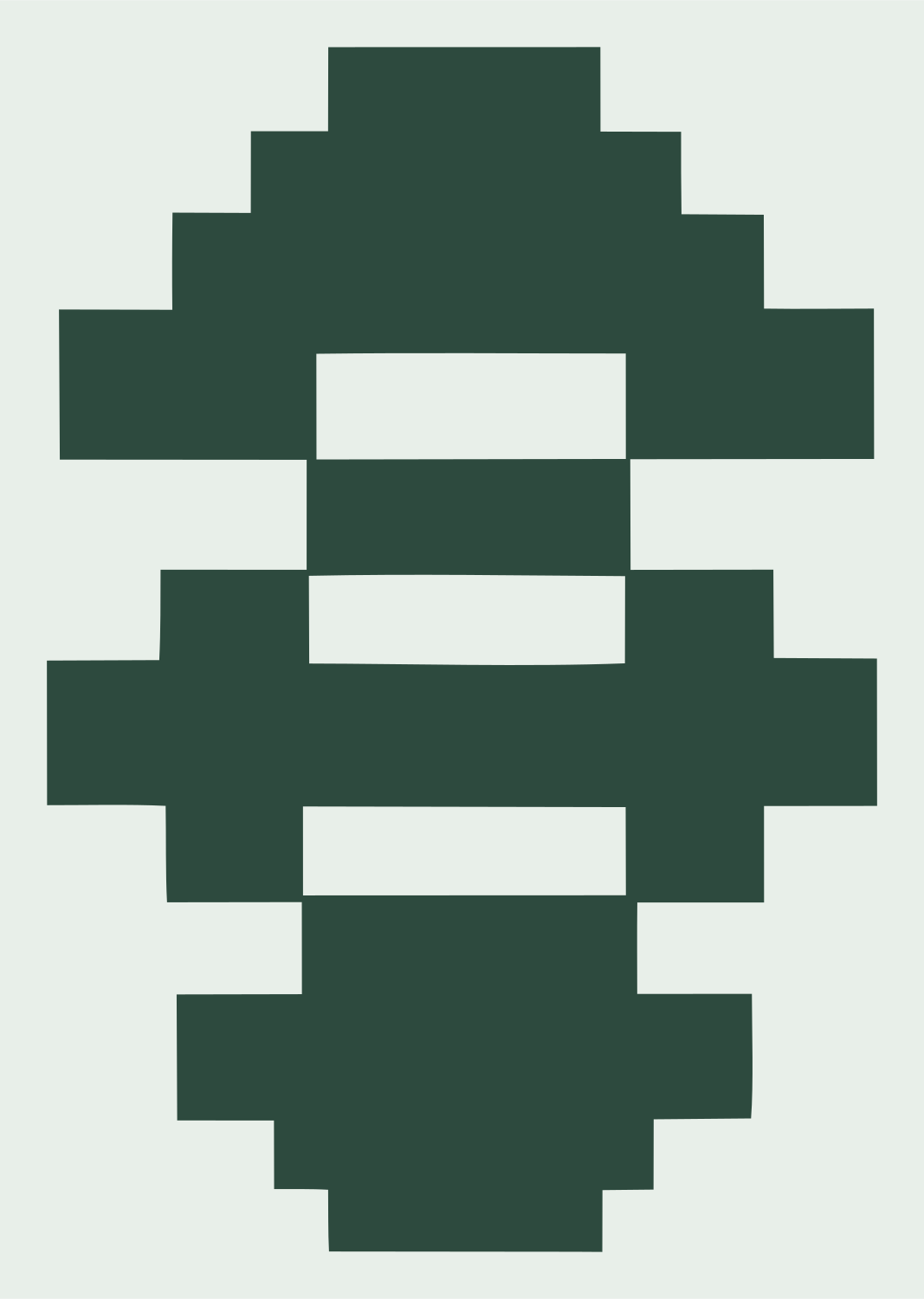 Pixel Art Microphone Capsule Logo #e8efe9/#2d4a3e