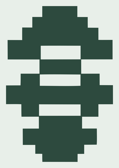 Pixel Art Microphone Capsule Logo #e8efe9/#2d4a3e