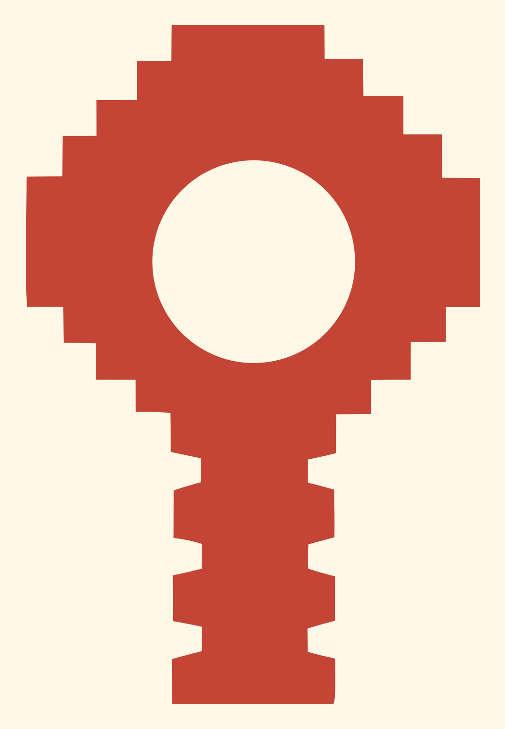 Pixel Mic Head Logo #fff8e7/#c44536