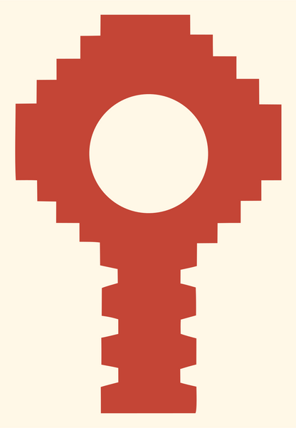 Pixel Mic Head Logo #fff8e7/#c44536