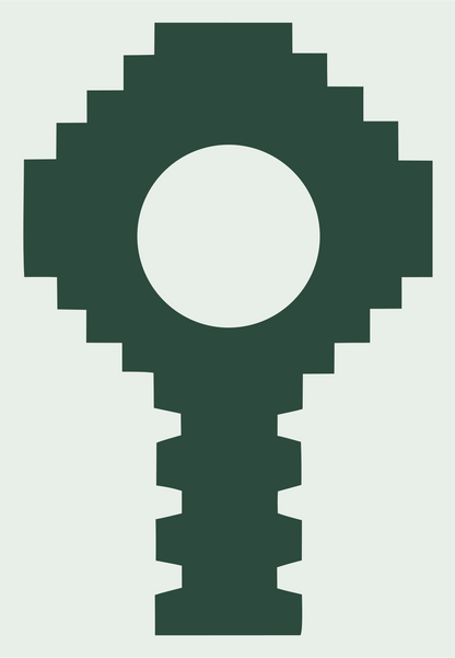 Pixel Mic Head Logo #e8efe9/#2d4a3e