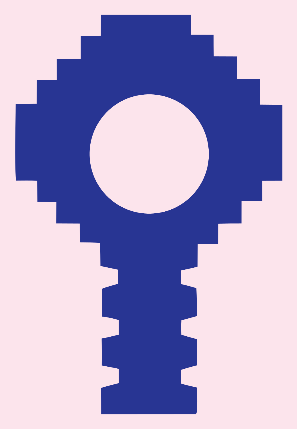 Pixel Mic Head Logo #fce4ec/#283593