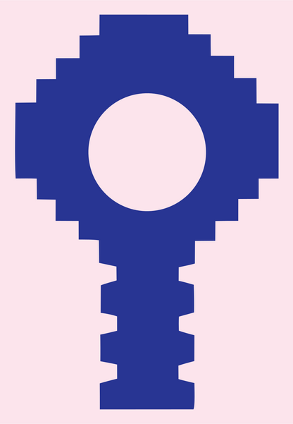 Pixel Mic Head Logo #fce4ec/#283593