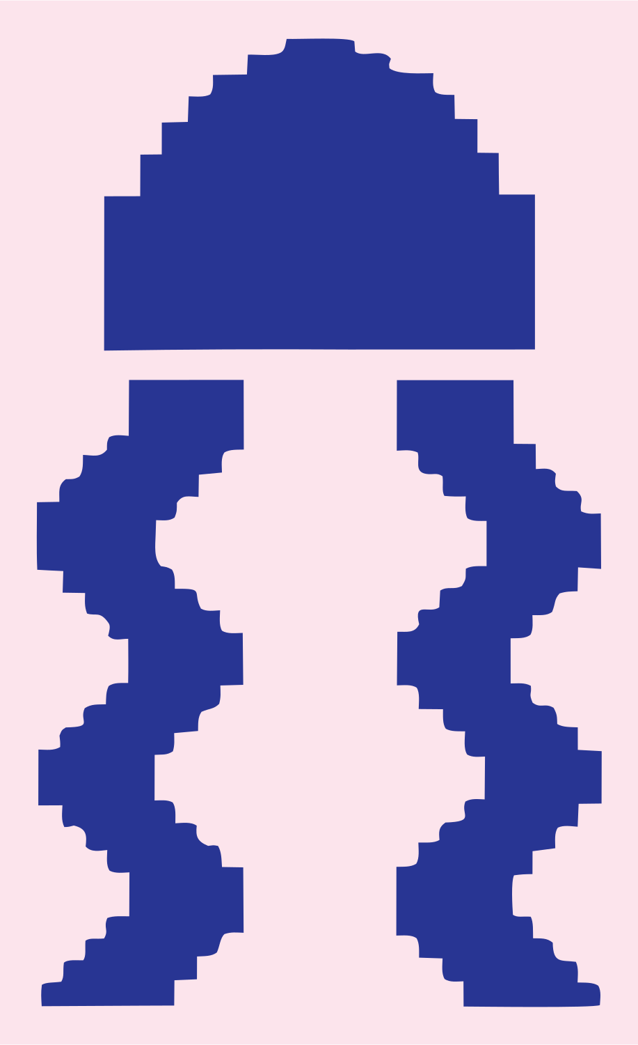 Pixel Bolt Microphone Logo #fce4ec/#283593